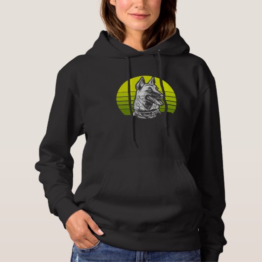 Retro Belgian Malinois Hoodie (Voorkant)