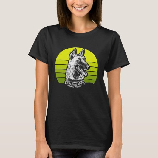 Retro Belgian Malinois T-shirt (Voorkant)