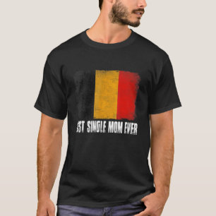 Retro België Vlag Beste Single Moeder Ooit Moeder' T-shirt