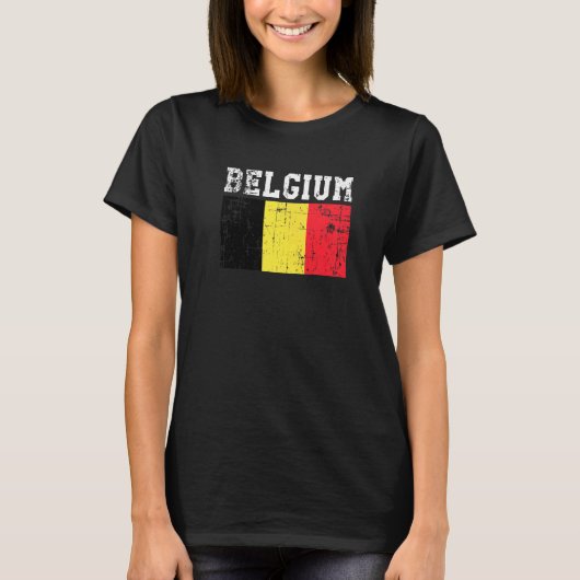 Retro  België Vlaggen Belgische roots T-shirt (Voorkant)