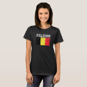 Retro  België Vlaggen Belgische roots T-shirt (Voorkant volledig)