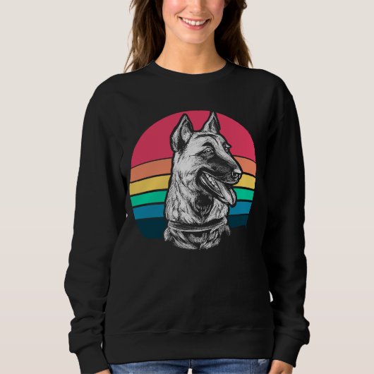 Retro Belgium Malinois Trui (Voorkant)