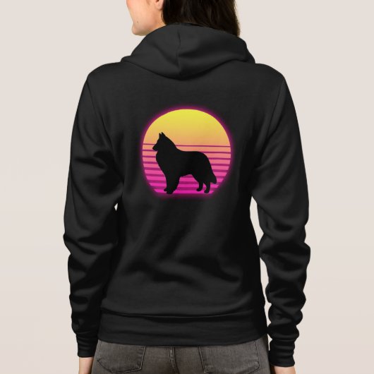 Retro Belgium Sheepdog Women's Hoodie (Achterkant)