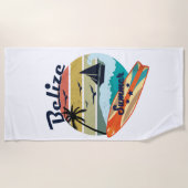 Retro  Belize cadeau zomervakantie Strandlaken (Voorkant)