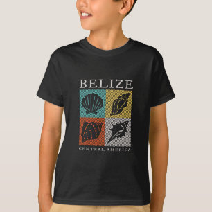 Retro Belize Souvenir Antieke Zeeschelp Heren Dame T-shirt