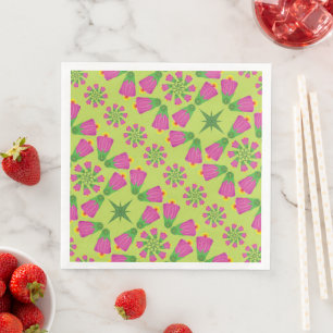 Retro Bell Bloem Mandalas Groenboek Servetten