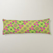 Retro Bell Flower Mandalas Green Body Pillow Lichaamskussen (Achterkant)