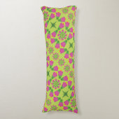 Retro Bell Flower Mandalas Green Body Pillow Lichaamskussen (Voorkant Verticaal)