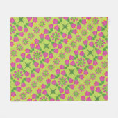 Retro Bell Flower Mandalas Green Fleece Blanket Deken (Voorkant (Horizontaal))