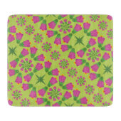 Retro Bell Flower Mandalas Green Glass Board Snijplank (Voorkant)