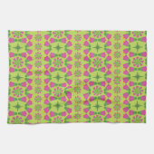Retro Bell Flower Mandalas Green Kitchen Towel Theedoek (Horizontaal)