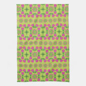 Retro Bell Flower Mandalas Green Kitchen Towel Theedoek (Verticaal)