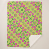 Retro Bell Flower Mandalas Green Sherpa Blanket Deken (Voorkant)