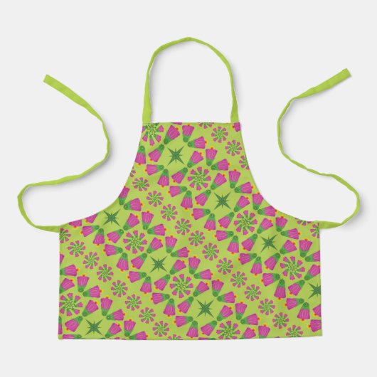 Retro Bell Flower Mandalas Green Small Schort (Voorkant)