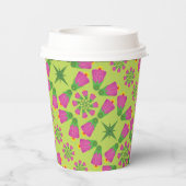 Retro Bell Flower Mandalas Groenboek Cups Papieren Bekers (Achterkant)