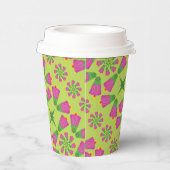Retro Bell Flower Mandalas Groenboek Cups Papieren Bekers (Rechts)