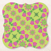 Retro Bell Flower Mandalas Groenboek Onderzetters (Voorkant)