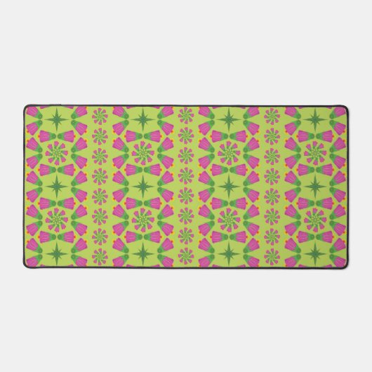 Retro Bell Flower Mandalas Groene Bureaumat (Voorkant)