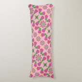 Retro Bell Flower Mandalas Pink Body Pillow Lichaamskussen (Voorkant Verticaal)