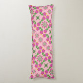 Retro Bell Flower Mandalas Pink Body Pillow Lichaamskussen (Achterkant (Verticaal))