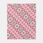 Retro Bell Flower Mandalas Pink Fleece Blanket (Voorkant)