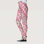 Retro Bell Flower Mandalas Pink Leggings (Links)
