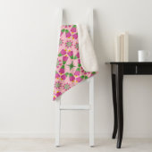 Retro Bell Flower Mandalas Pink Sherpa Blanket Deken (In situ)