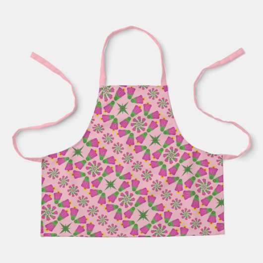 Retro Bell Flower Mandalas Pink Small Schort (Voorkant)