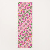 Retro Bell Flower Mandalas Pink Yoga Mat (Voorkant)