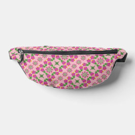 Retro Bell Flower Mandalas Roze Fanny Pack Heuptasje