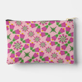 Retro Bell Flower Mandalas Roze Kleine Pouch Etui (Achterkant)