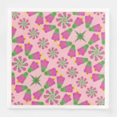 Retro Bell Flower Mandalas roze papieren servetten (Voorkant)