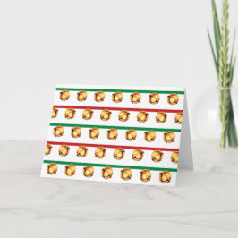 Retro bellen aan lint Kerstkaart Feestdagen Kaart
