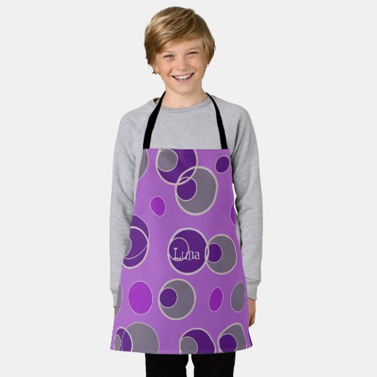 Retro bellenpatroon schort (Gedragen)