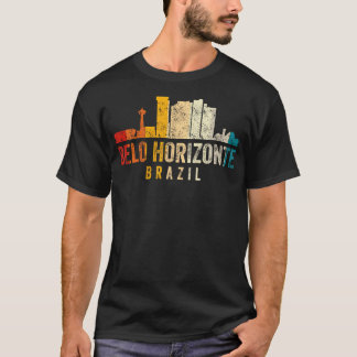 Retro Belo Horizonte Skyline  Brazilië T-shirt