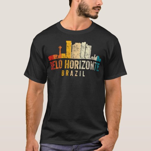 Retro Belo Horizonte Skyline  Brazilië T-shirt (Voorkant)