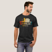Retro Belo Horizonte Skyline  Brazilië T-shirt (Voorkant volledig)
