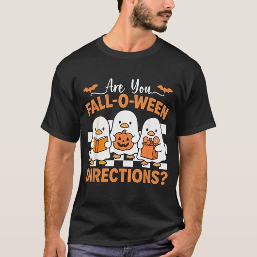 Retro ben jij Herfst O Ween Routebeschrijving Teac T-shirt (Voorkant)