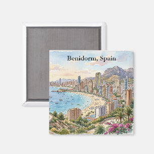 Retro Benidorm Spanje Costa Blanca Vakantie Magneet