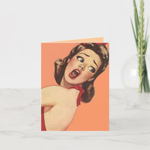 Retro bent u dame de vol ontzag van de zo kaart