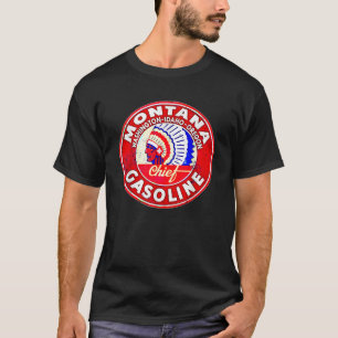 Retro benzinestation Montana Motorolie Auto BI T-shirt