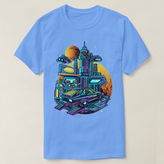 Retro benzinestation ruimtevaartuigen UAPS T-shirt (Design voorkant)