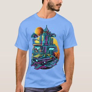 Retro benzinestation ruimtevaartuigen UAPS T-shirt