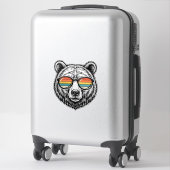 Retro beren zonnebril vector grafisch ontwerp_1 sticker (Koffer)