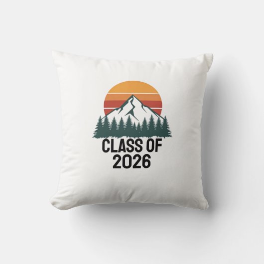 Retro Berg Avontuur Piek Kussen (Voorkant)