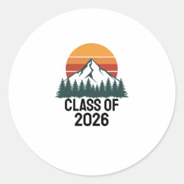 Retro Berg Avontuur Piek Ronde Sticker