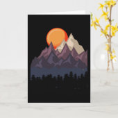 RETRO BERG BOS Grappige Wandelende Wandelaars Wand Kaart (Gele Bloem)