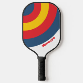Retro Berg Cirkel Streep met Naam Pickleball Paddle