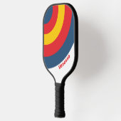 Retro Berg Cirkel Streep met Naam Pickleball Paddle (Links)