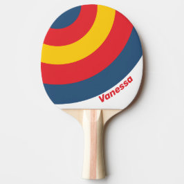 Retro Berg Cirkel Streep met Naam Tafeltennisbatje